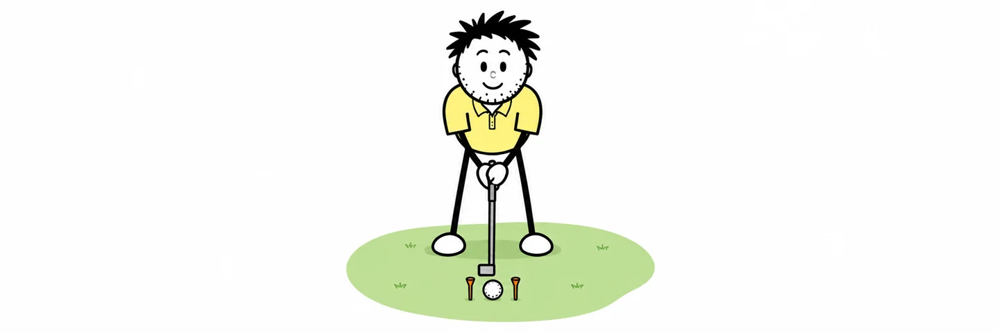 Putting Gate: Start the Ball on Line: illustration from the Golf Practice Made Fun App