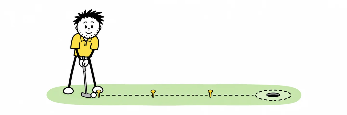 10-20-30 Putting Pace Challenge: illustration from the Golf Practice Made Fun App