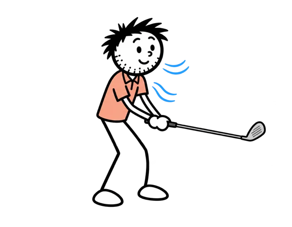 Continuous-breath swing reset: illustration from the Golf Practice Made Fun App