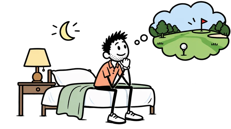 Visualize The Night Before: illustration from the Golf Practice Made Fun App
