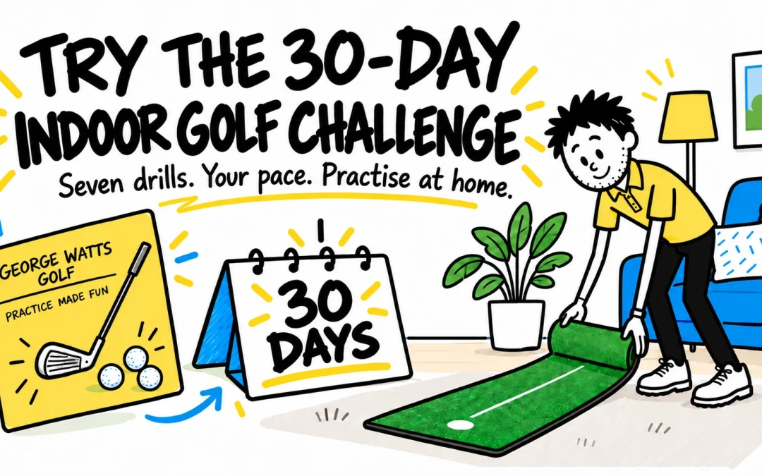 Indoor golf hero drill illustration