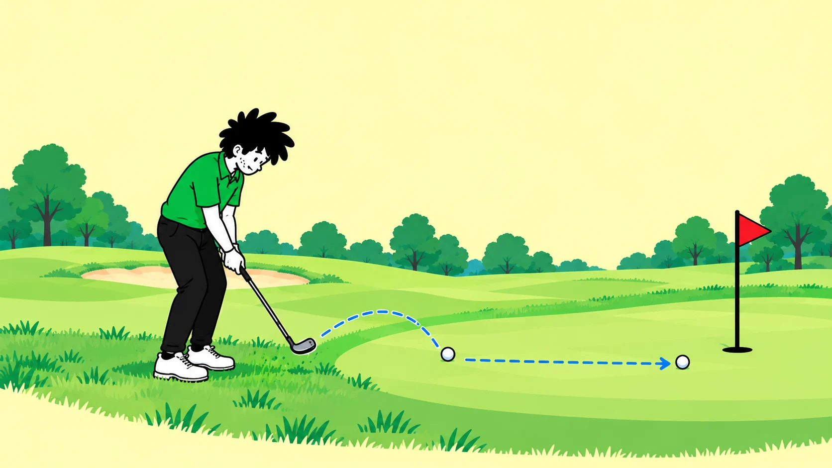 Rory McIlroy Bump and Run Drill: Land It, Then Let It Roll: branded practice illustration.